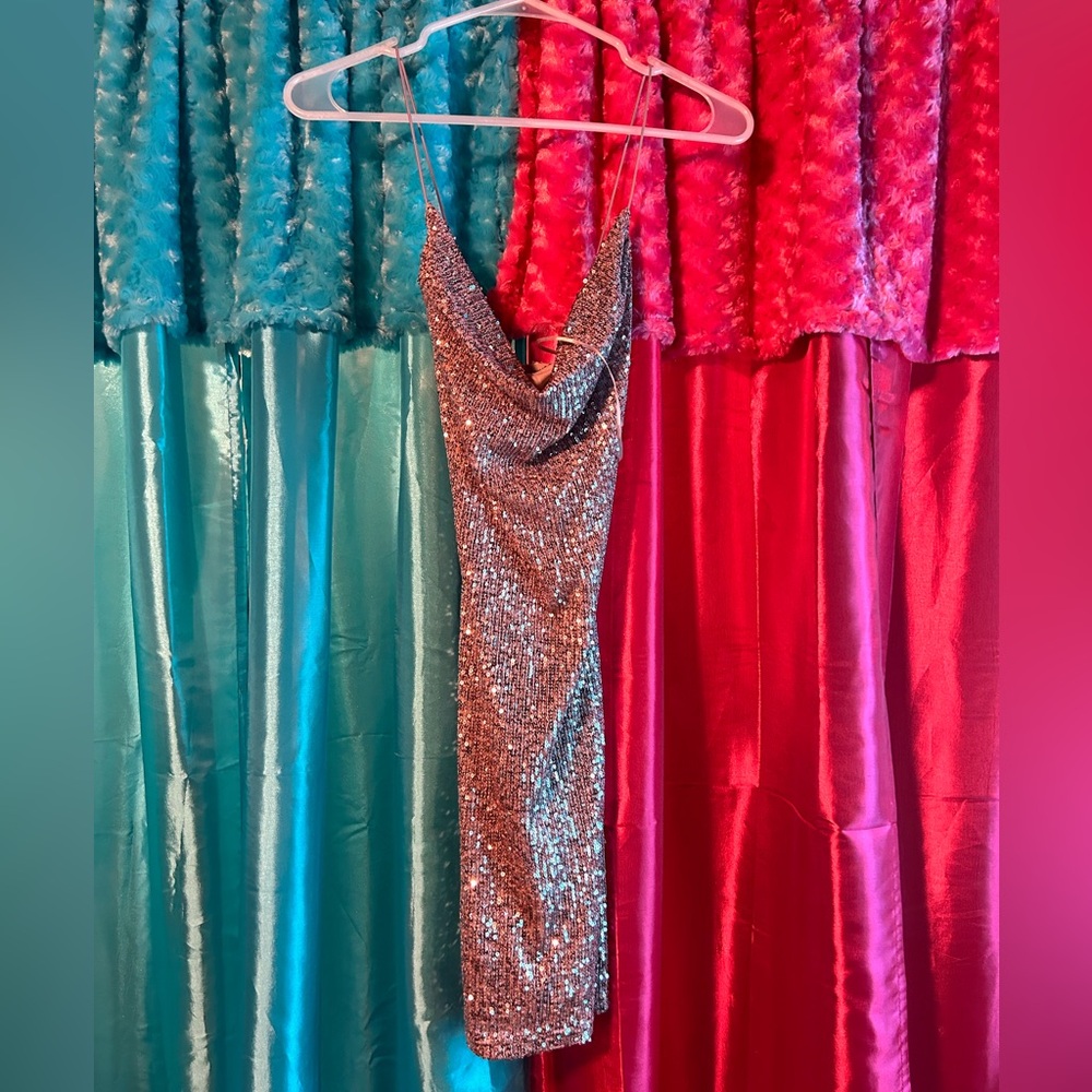 windsor pink sequins party dress
